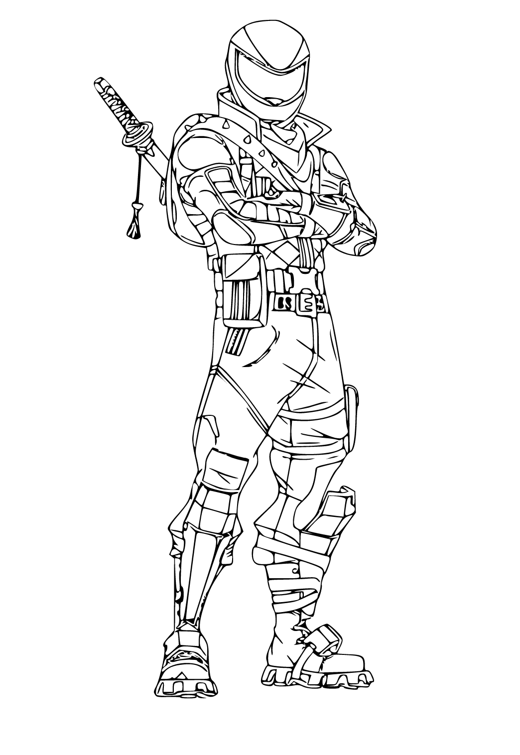 Free printable fortnite sword coloring page for adults and kids