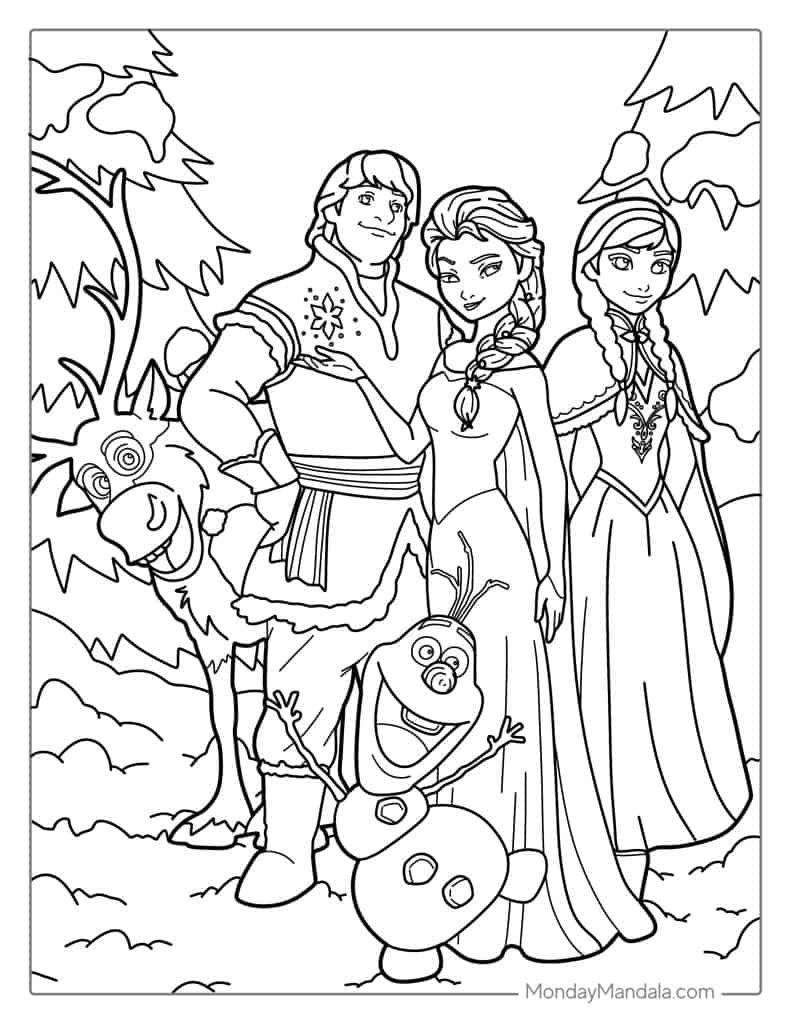 Elsa coloring pages free pdf printables