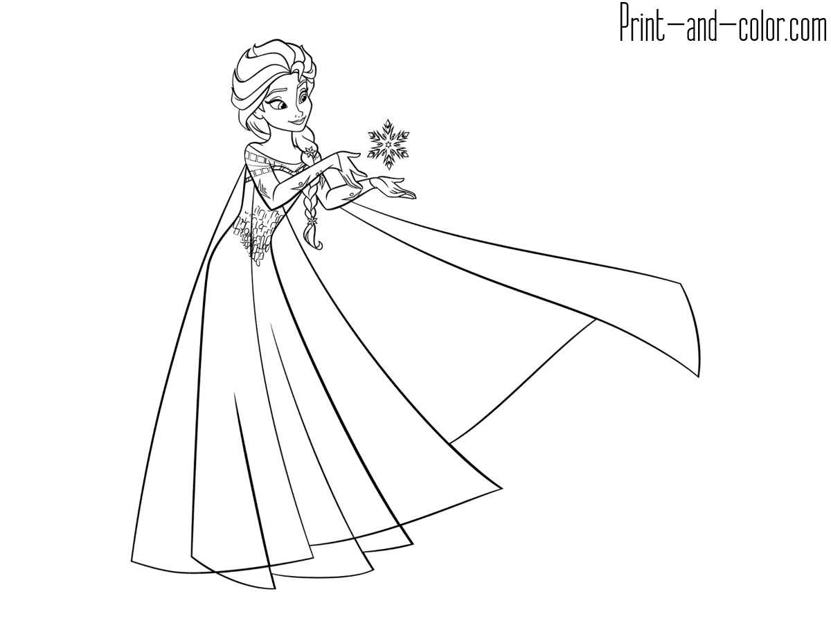 Frozen coloring pages print and color