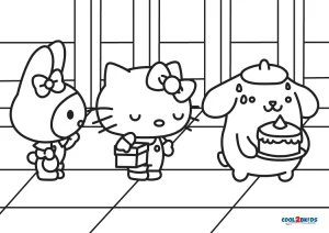 Free printable hello kitty coloring pages for pages