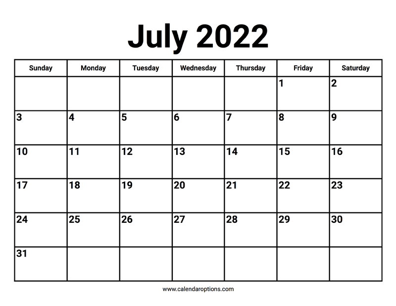 July calendar â calendar options