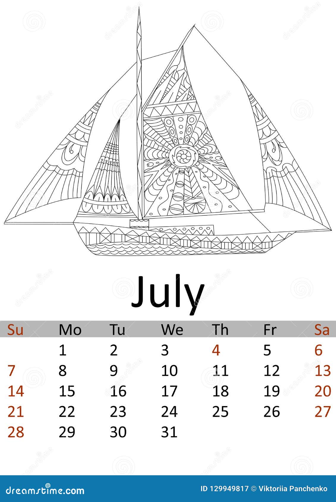 July coloring stock illustrations â july coloring stock illustrations vectors clipart