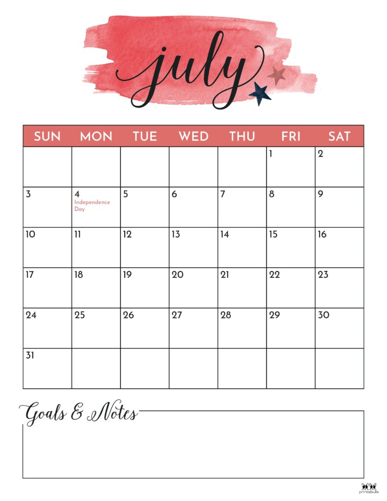 July calendars