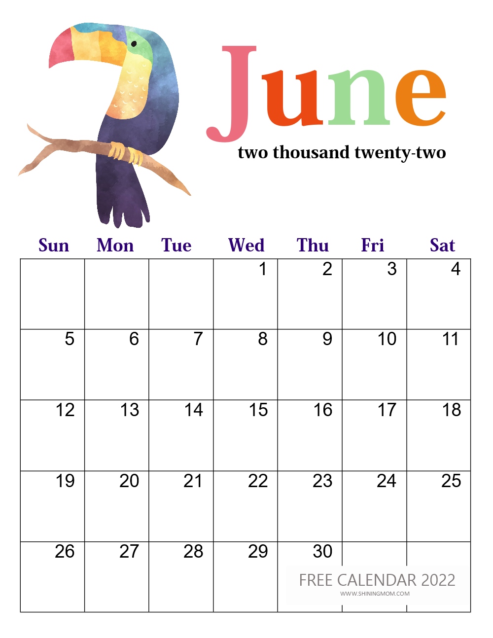 June calendar awesome free printables for you