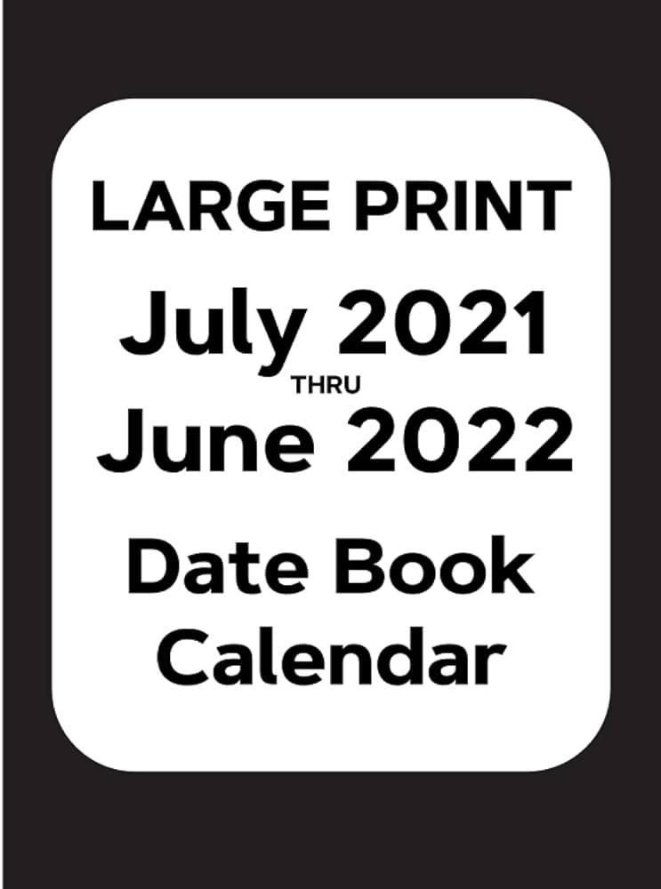 Large print date book calendar