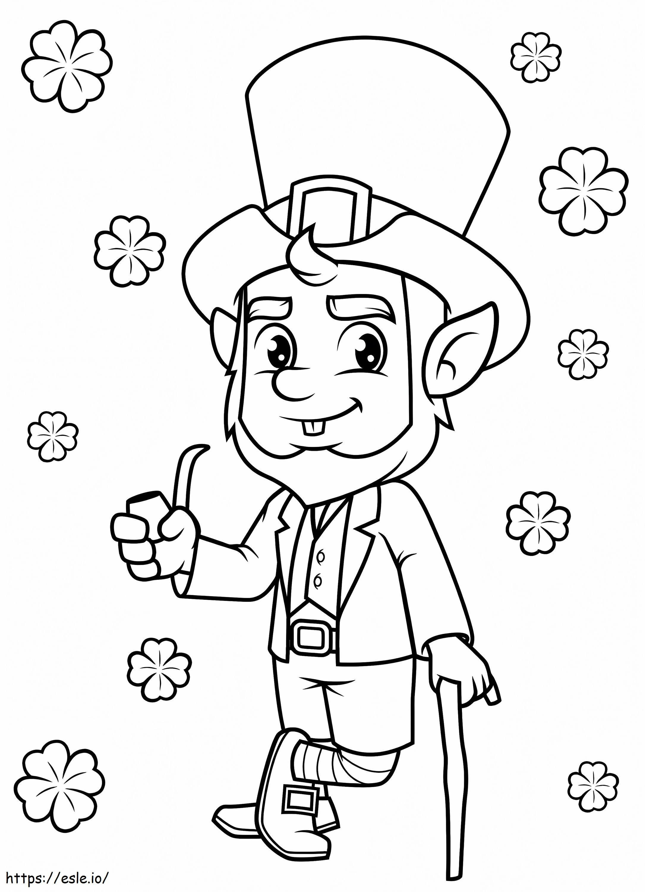 Free printable leprechaun coloring page