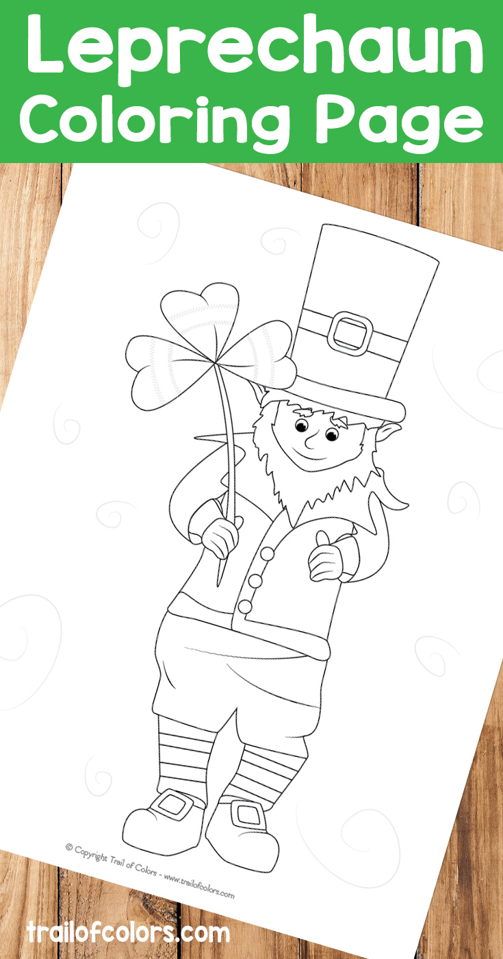 Adorable leprechaun coloring page