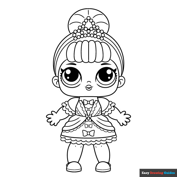 Lol surprise doll coloring page easy drawing guides