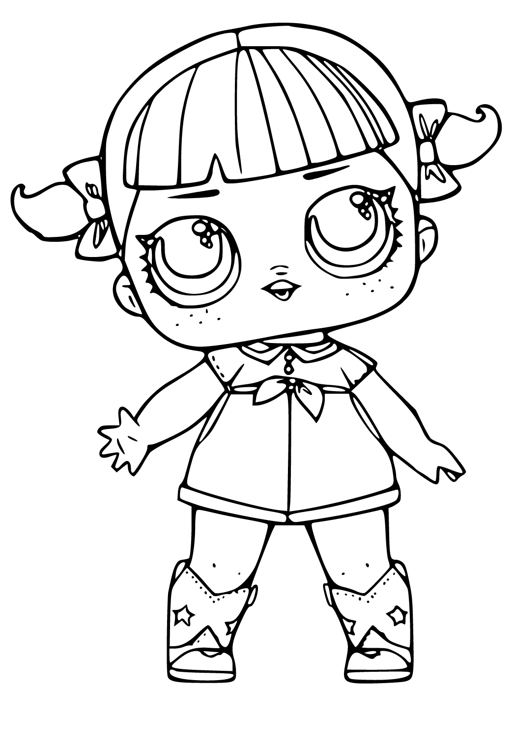 Free printable lol dolls dress coloring page for adults and kids