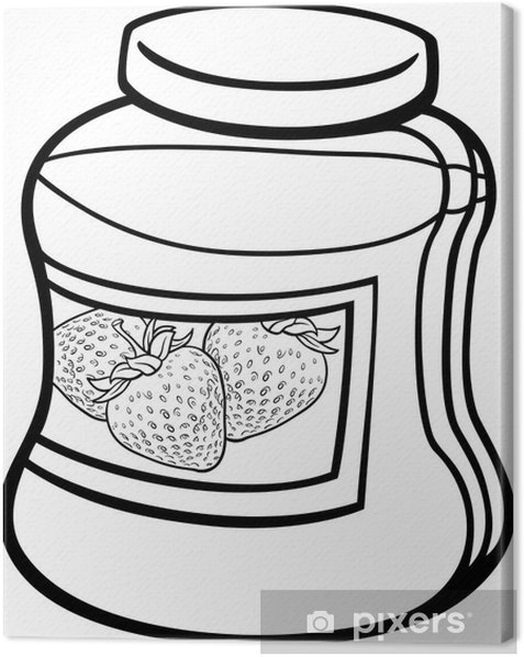 Canvas print jam in jar cartoon coloring page