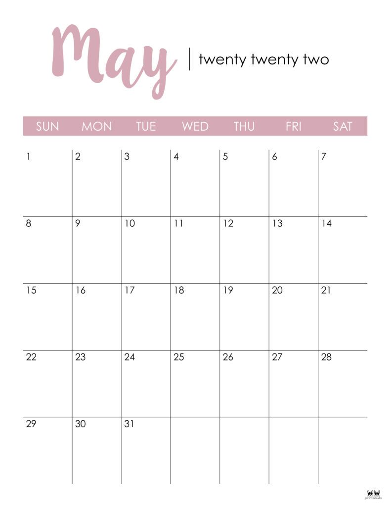 Printable may calendar