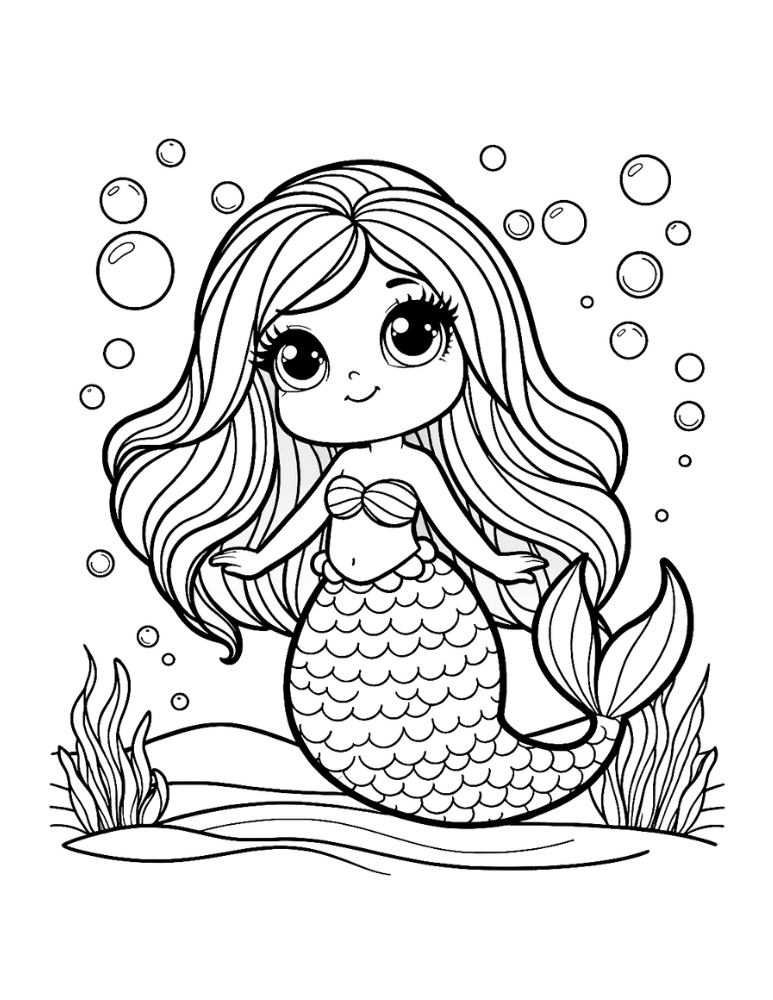 Free printable mermaid coloring pages