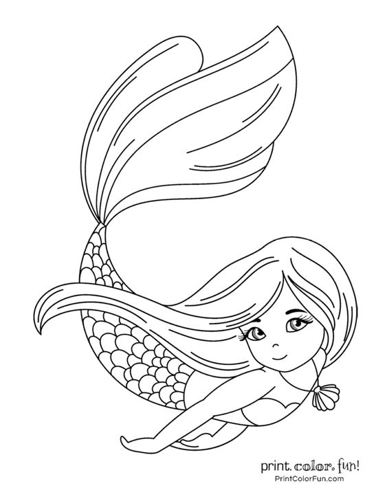 Mermaid coloring pages printable for free download