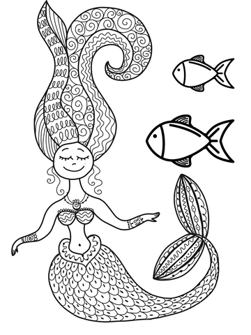 Mermaid coloring pages â