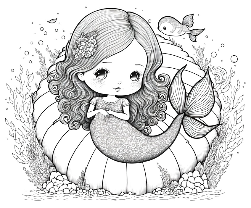 Mermaid coloring pages