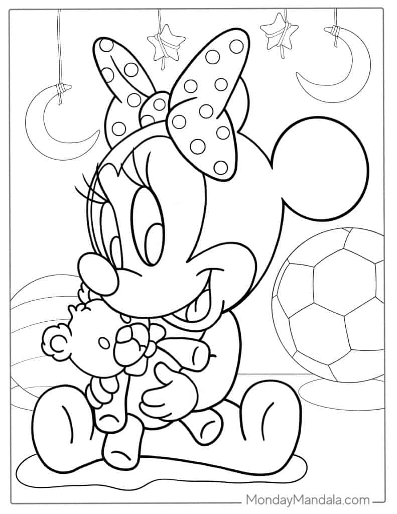 Minnie mouse coloring pages free pdf printables