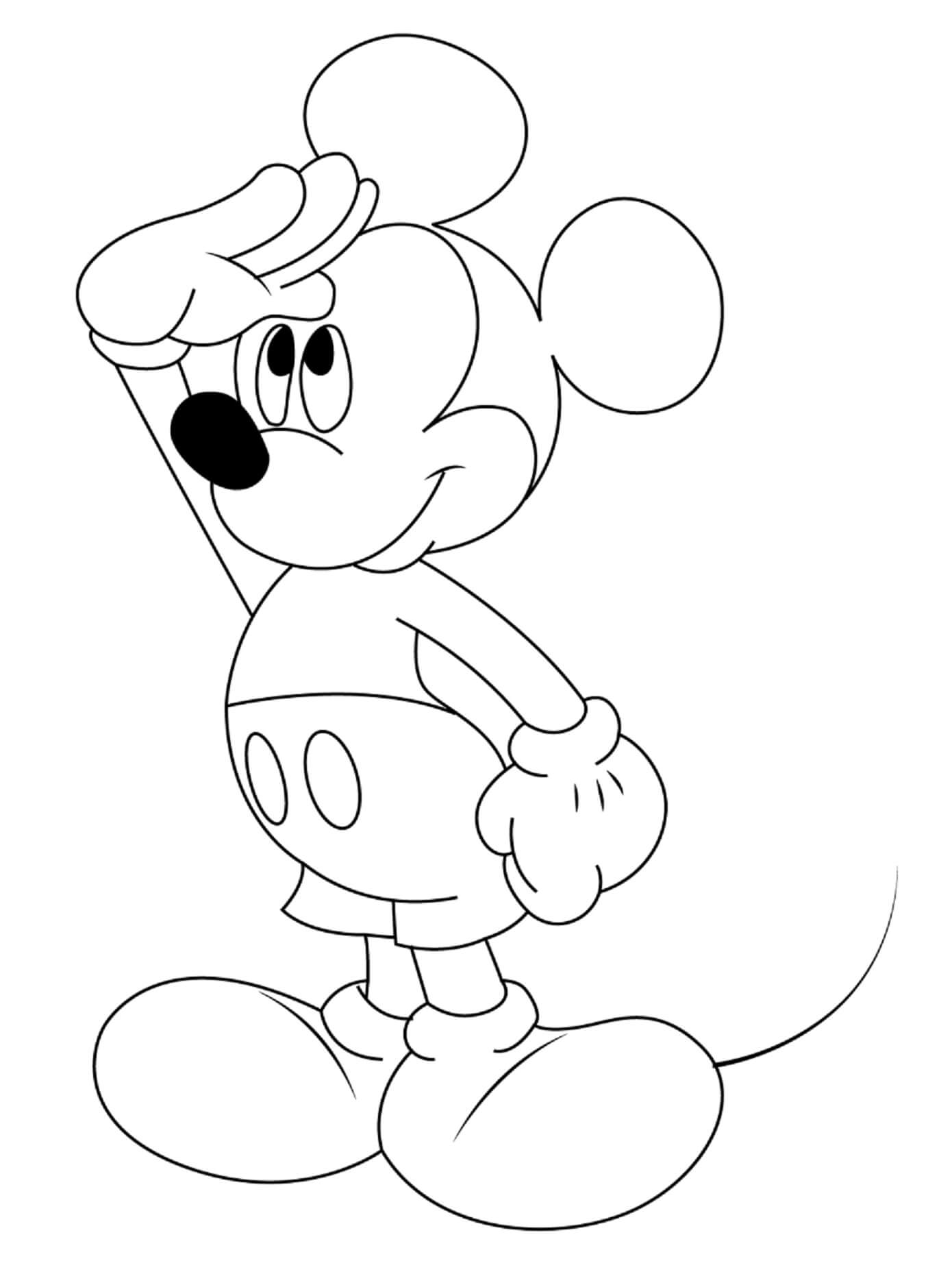 Funny mickey mouse coloring page