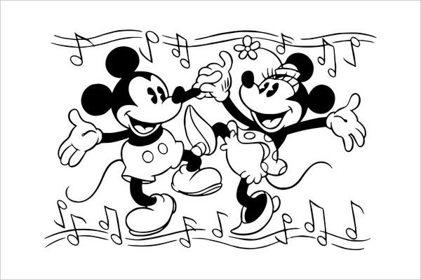 Coloring pages mickey and minnie mouse coloring page