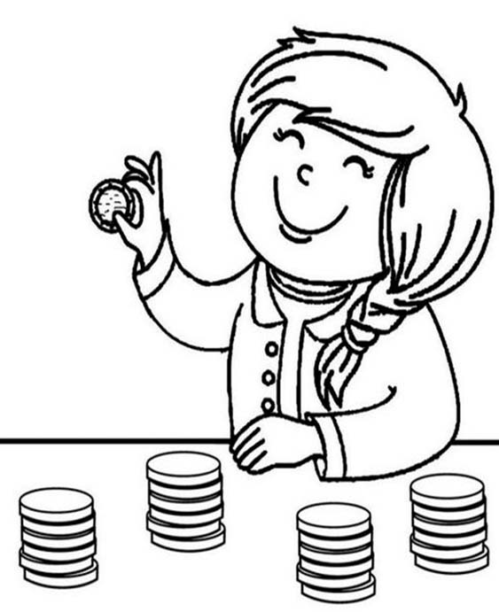 Free easy to print money coloring pages