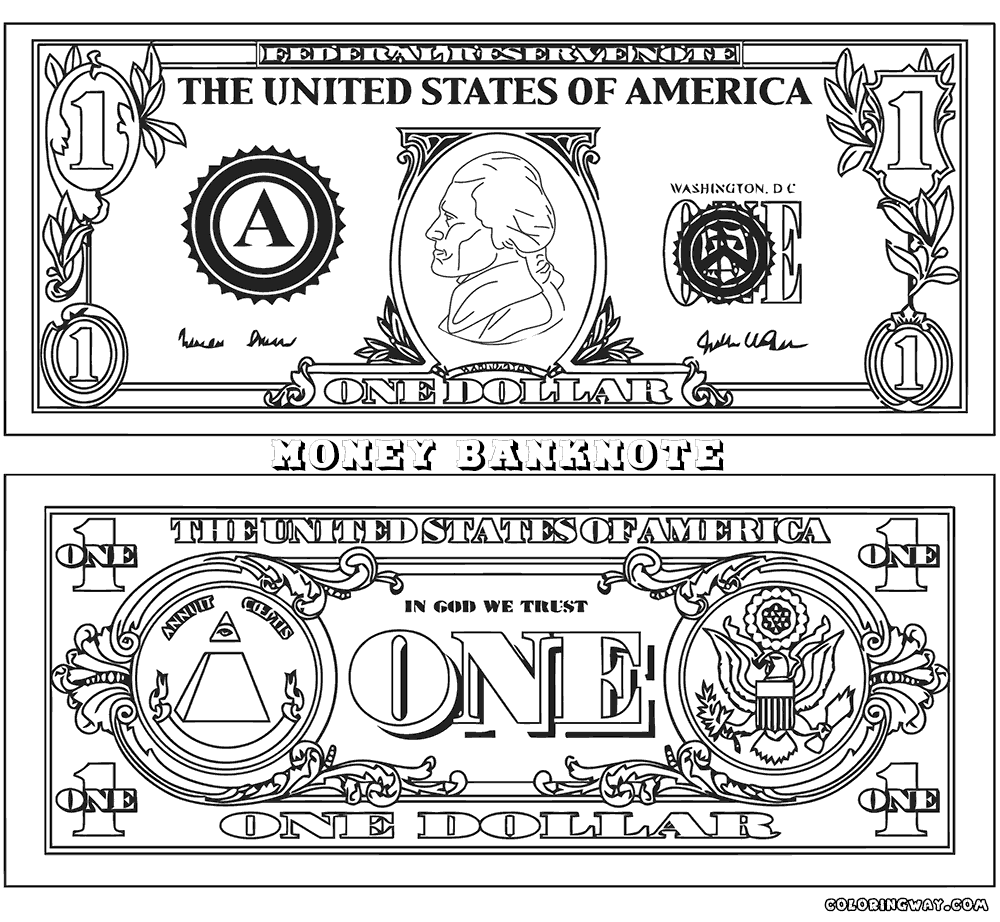 Money clipart coloring