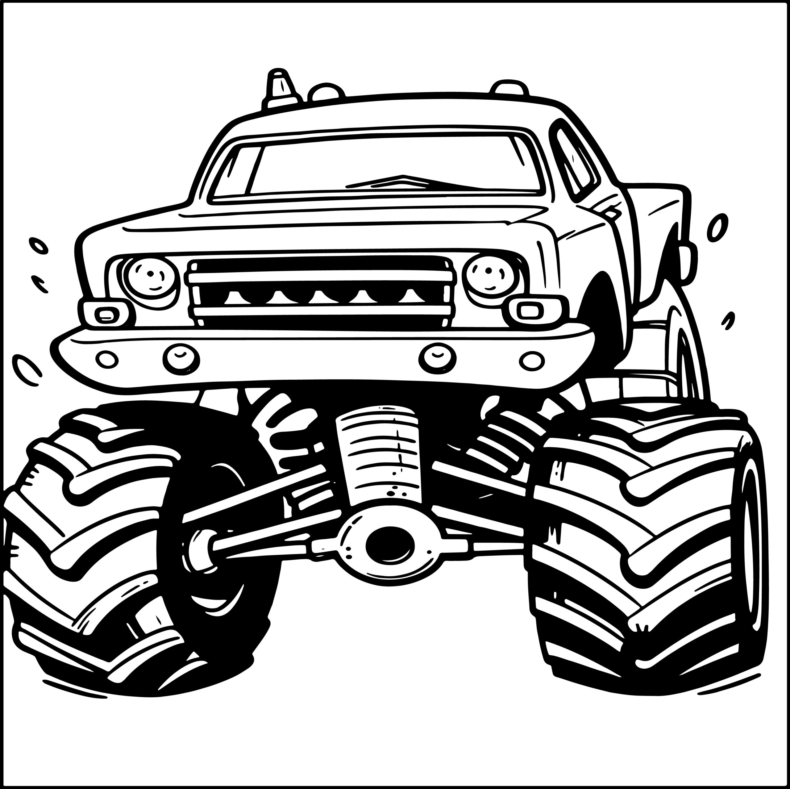 Monster truck coloring book awesome big printed designs for kids made by teachers