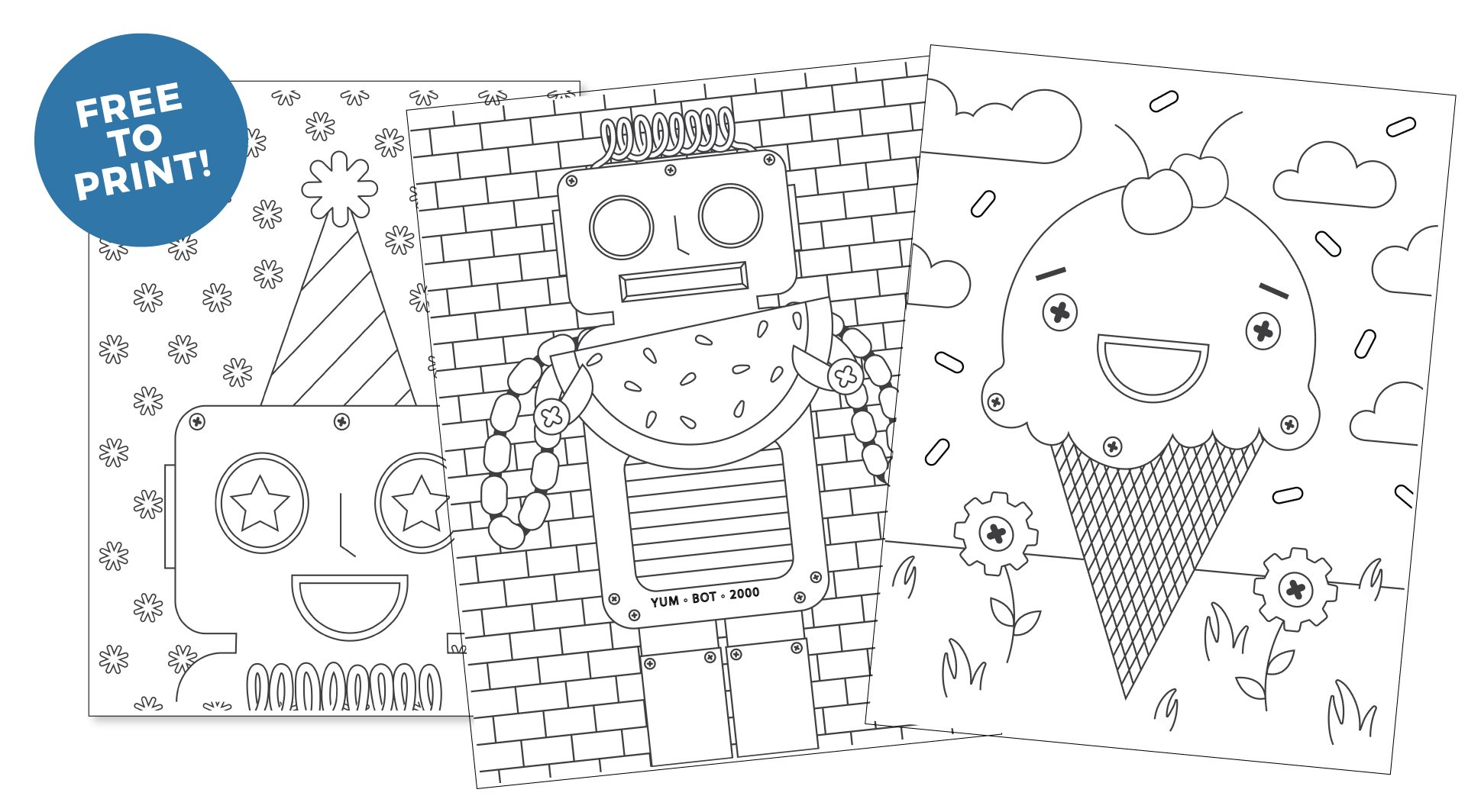 Printable robot coloring pages