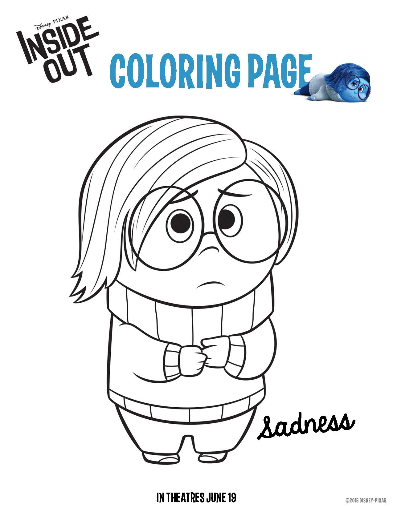 Disney pixar inside out free coloring sheets