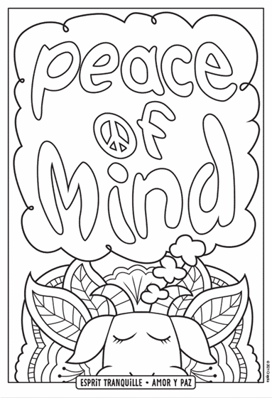 Peace of mind coloring page