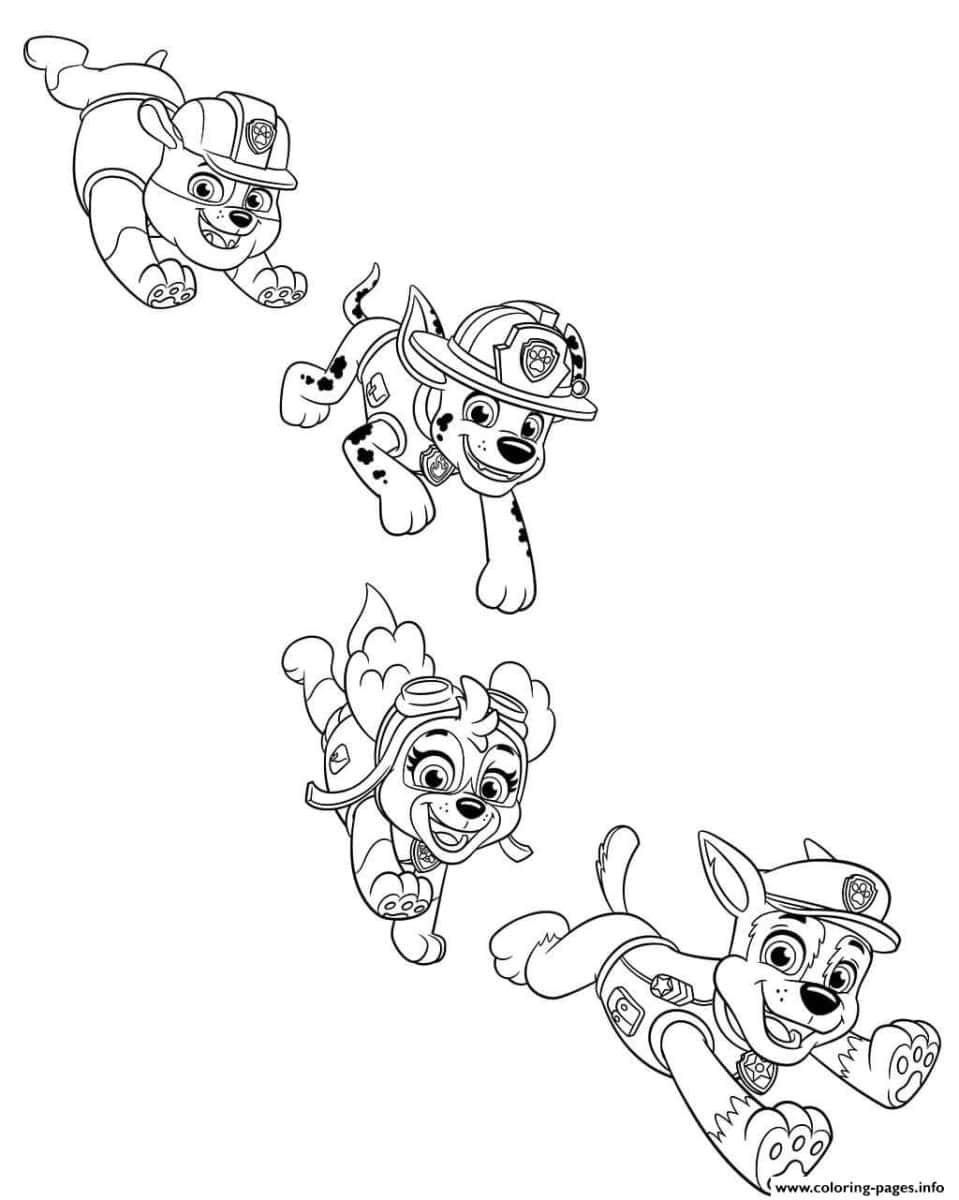 Cute paw patrol skye coloring pages free