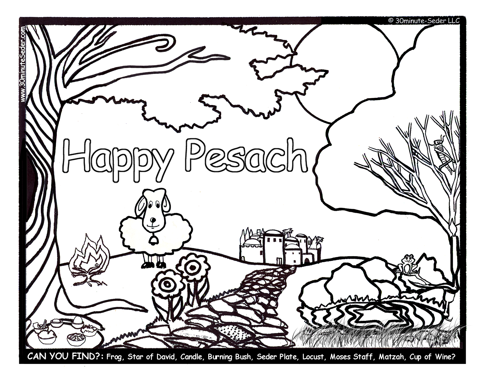 Passover coloring pages pdf download â minute seder