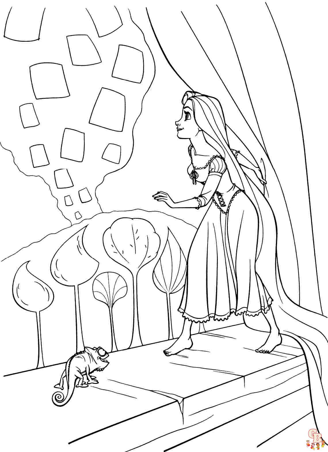 Rapunzel coloring pages