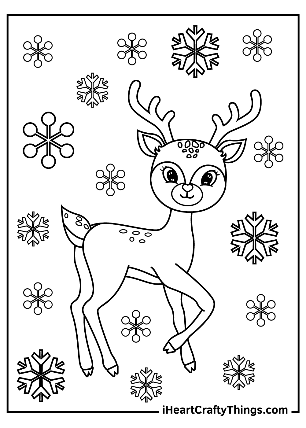 Christmas reindeers coloring pages free printables