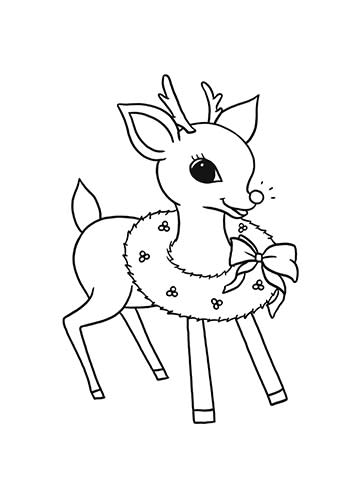 Reindeer coloring pages to print before christmas eve