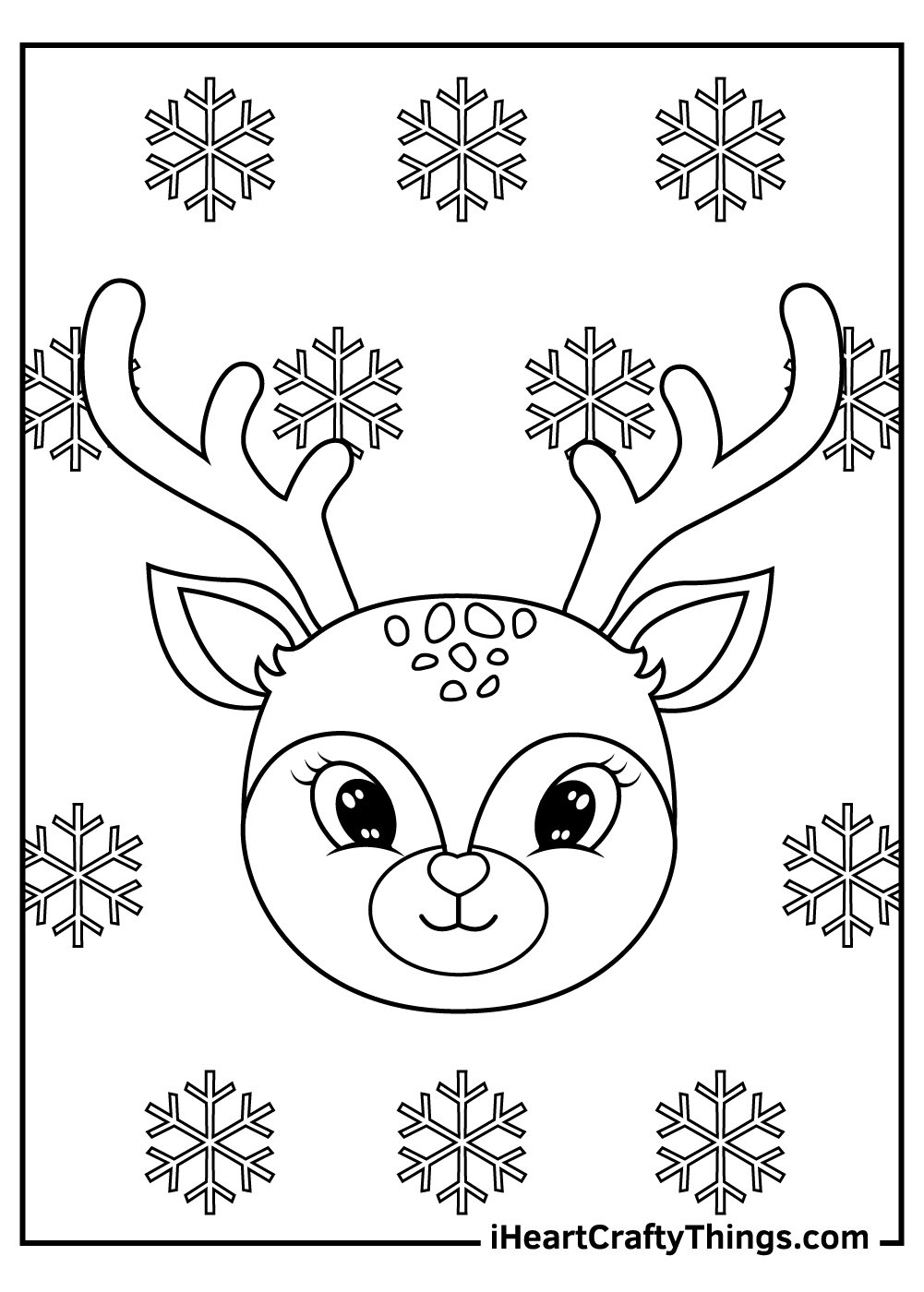 Christmas reindeers coloring pages free printables