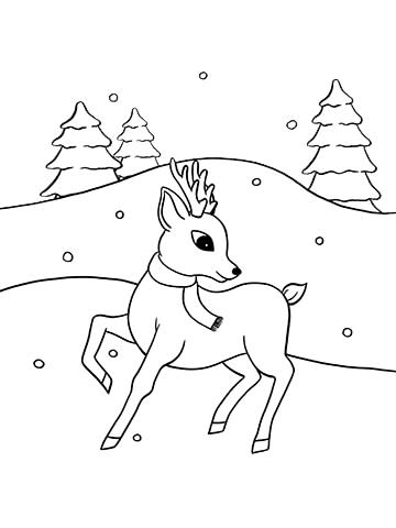 Reindeer coloring pages to print before christmas eve