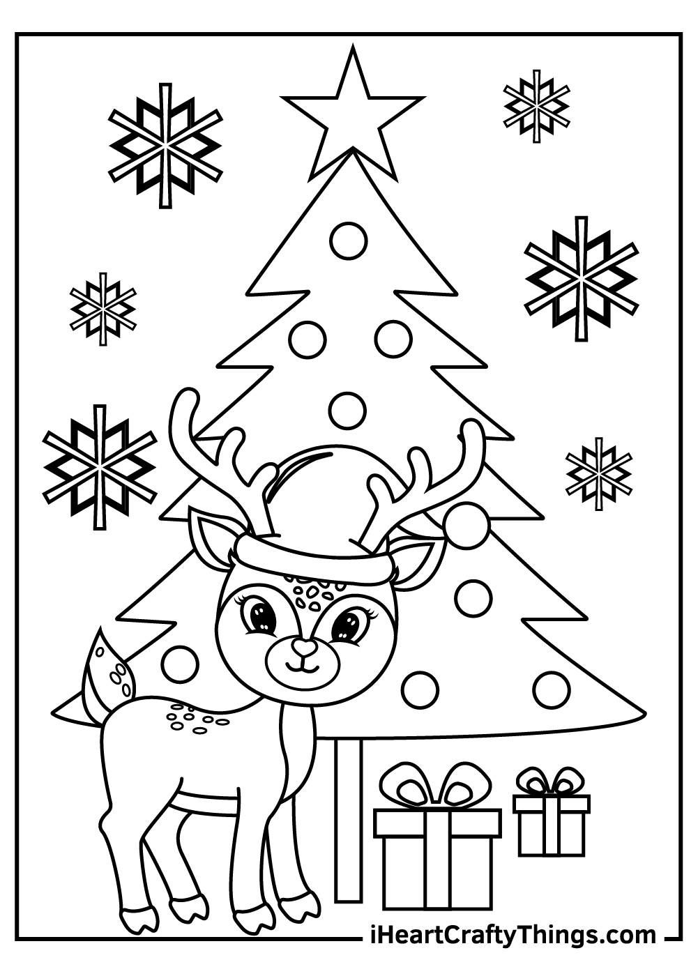 Christmas reindeers coloring pages free printables