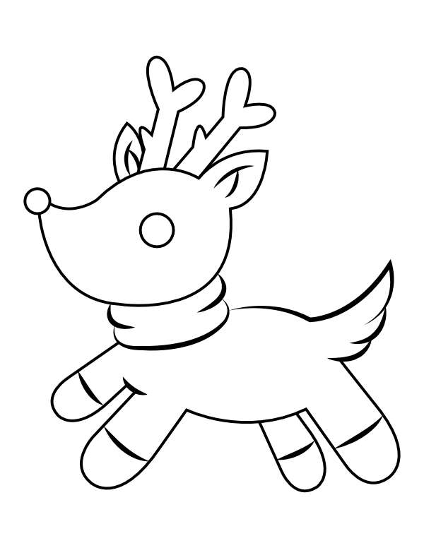 Printable simple reindeer coloring page