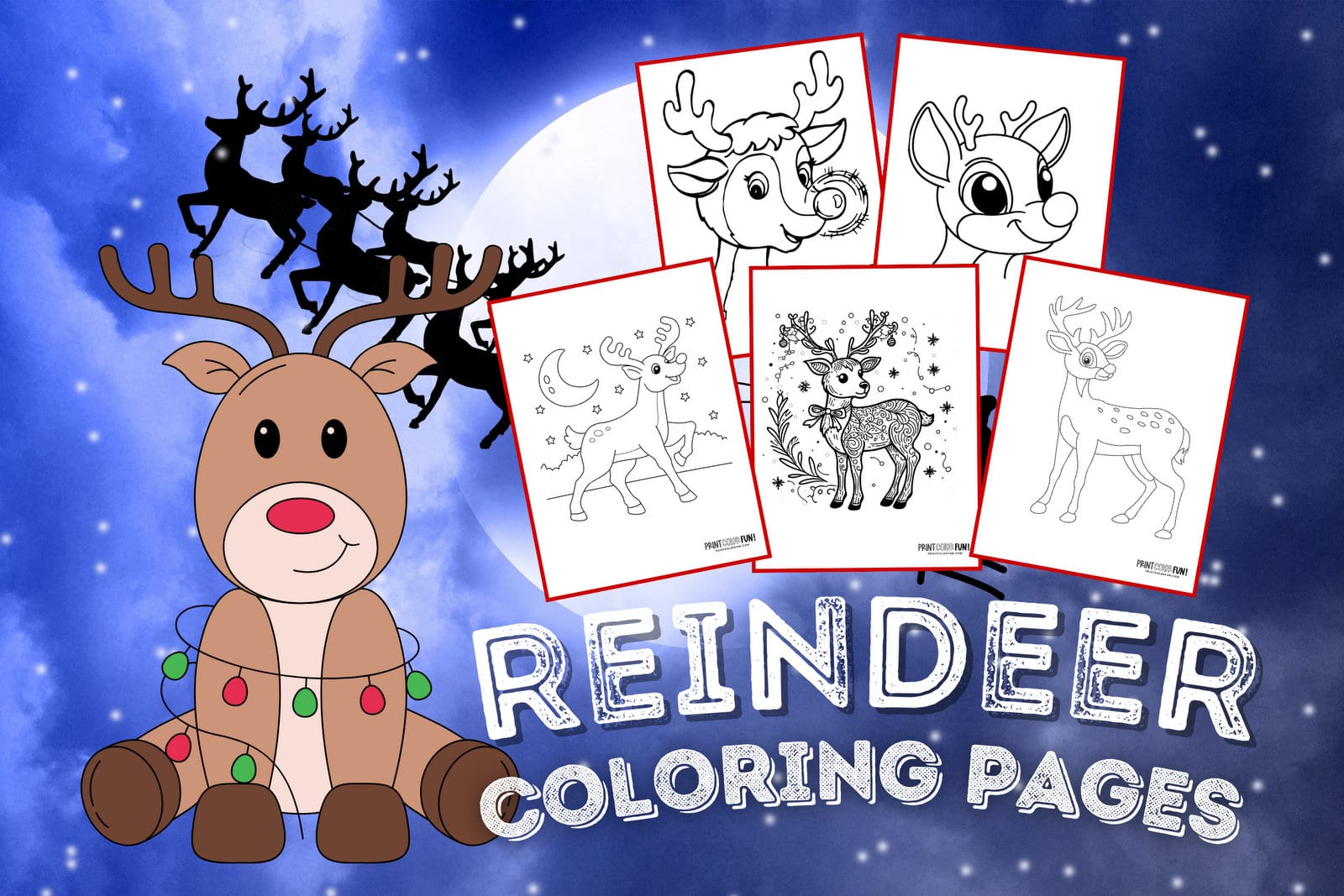 Adorable rudolph coloring pages other reindeer clipart to light up learning at