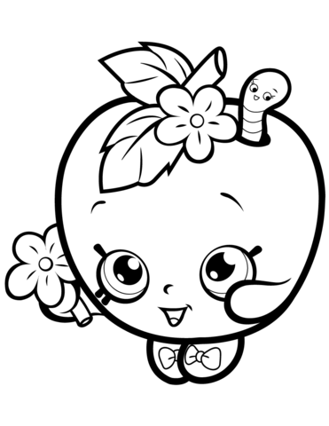 Apple blossom shopkin coloring page free printable coloring pages