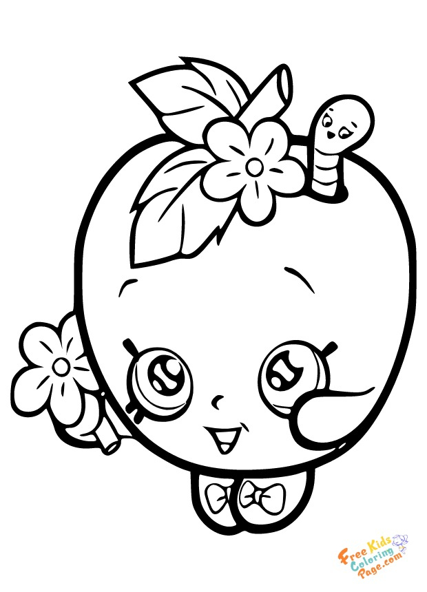 Shopkins coloring pages apple blossom