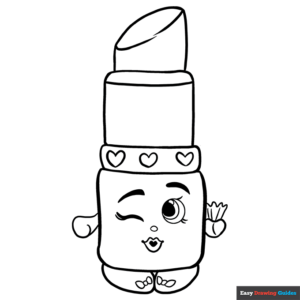 Lippy lips from shopkins coloring page easy drawing guides