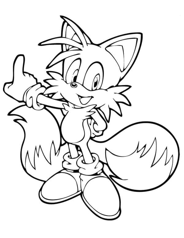 Tails from sonic coloring page