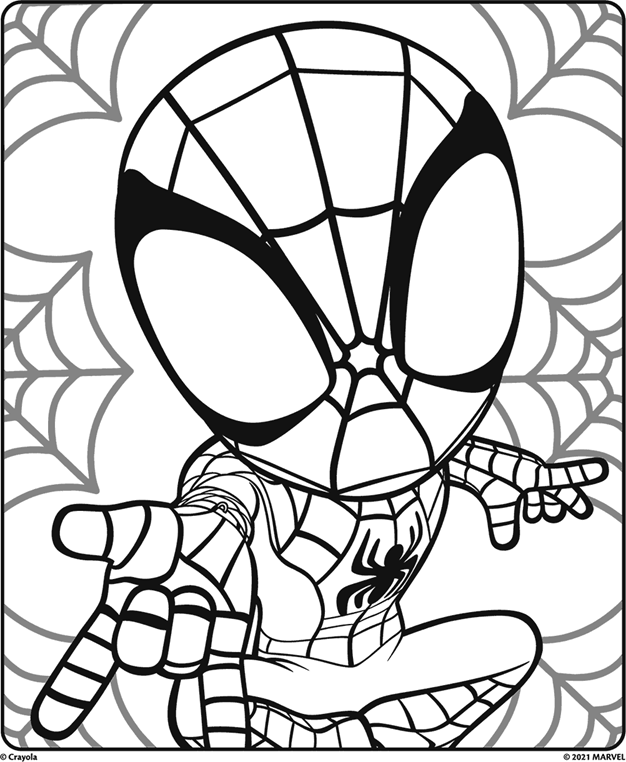 Spidey and his amazing friends spiderman coloring page