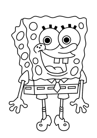 Happy sponge bob coloring page free printable coloring pages
