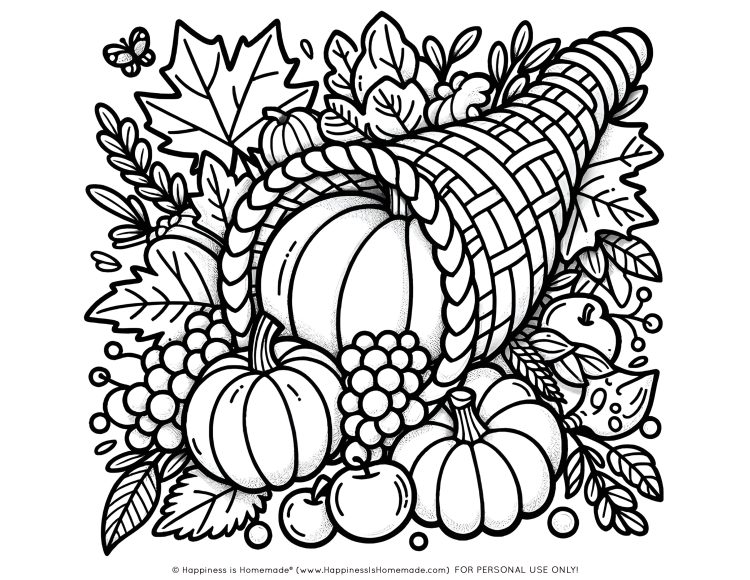 Free thanksgiving coloring pages for adults kids