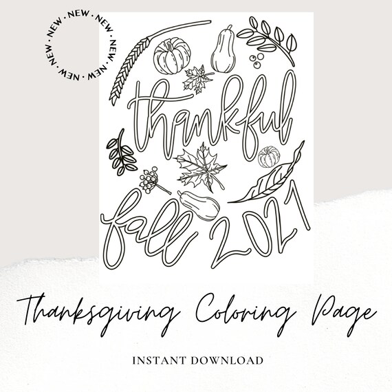 Printable thanksgiving coloring page fall coloring page printable coloring pages adult coloring pages printable thankful