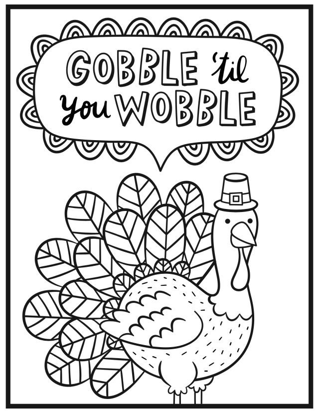 Free thanksgiving coloring pages for adults kids