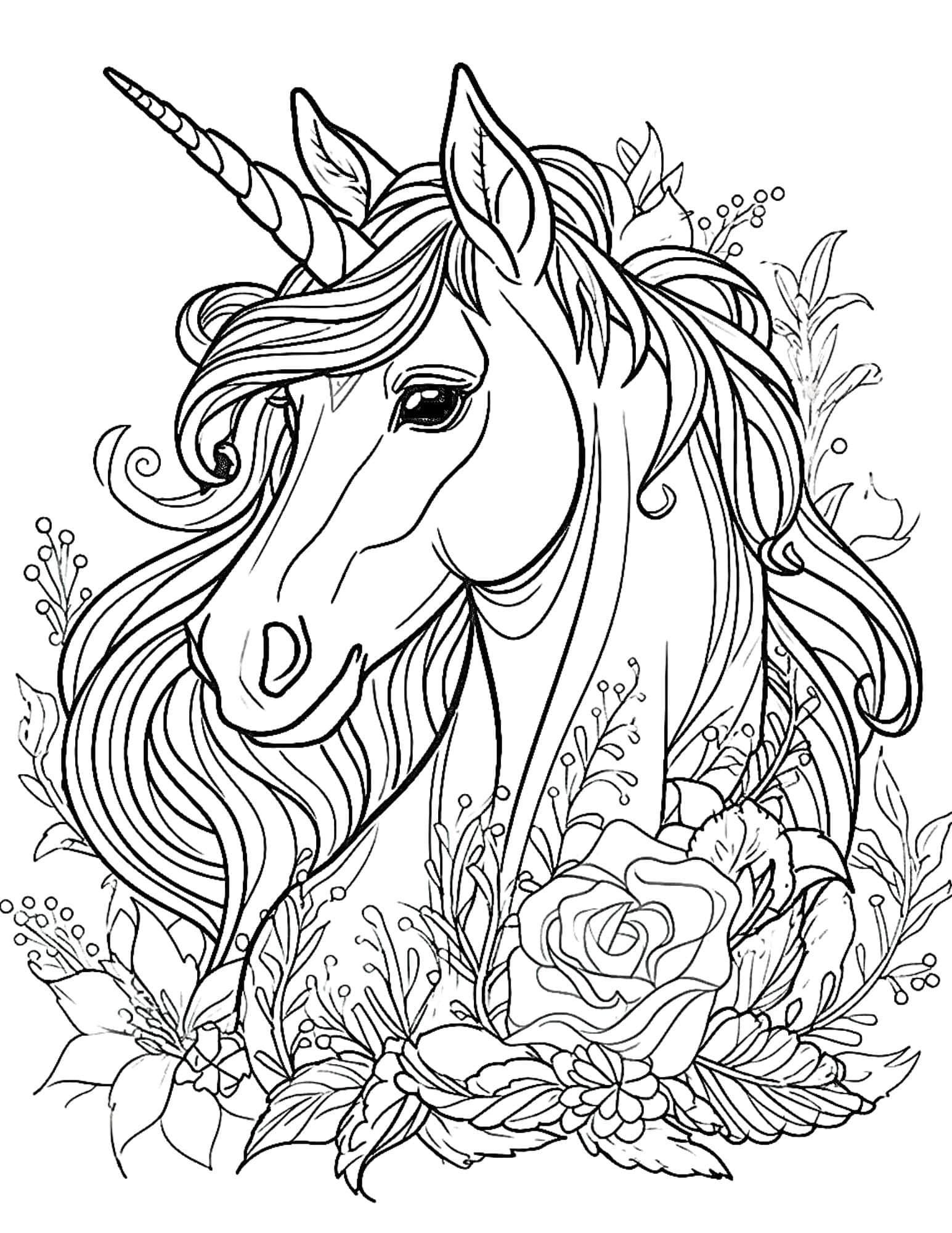 Magical unicorn coloring pages for kids and adults