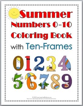 Summer math ten frames printables coloring book