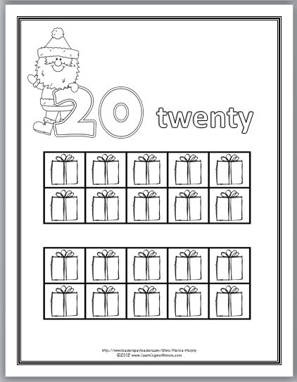 Christmas math ten frames printable coloring book